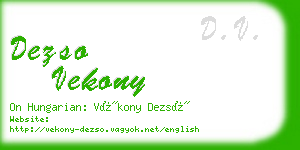 dezso vekony business card